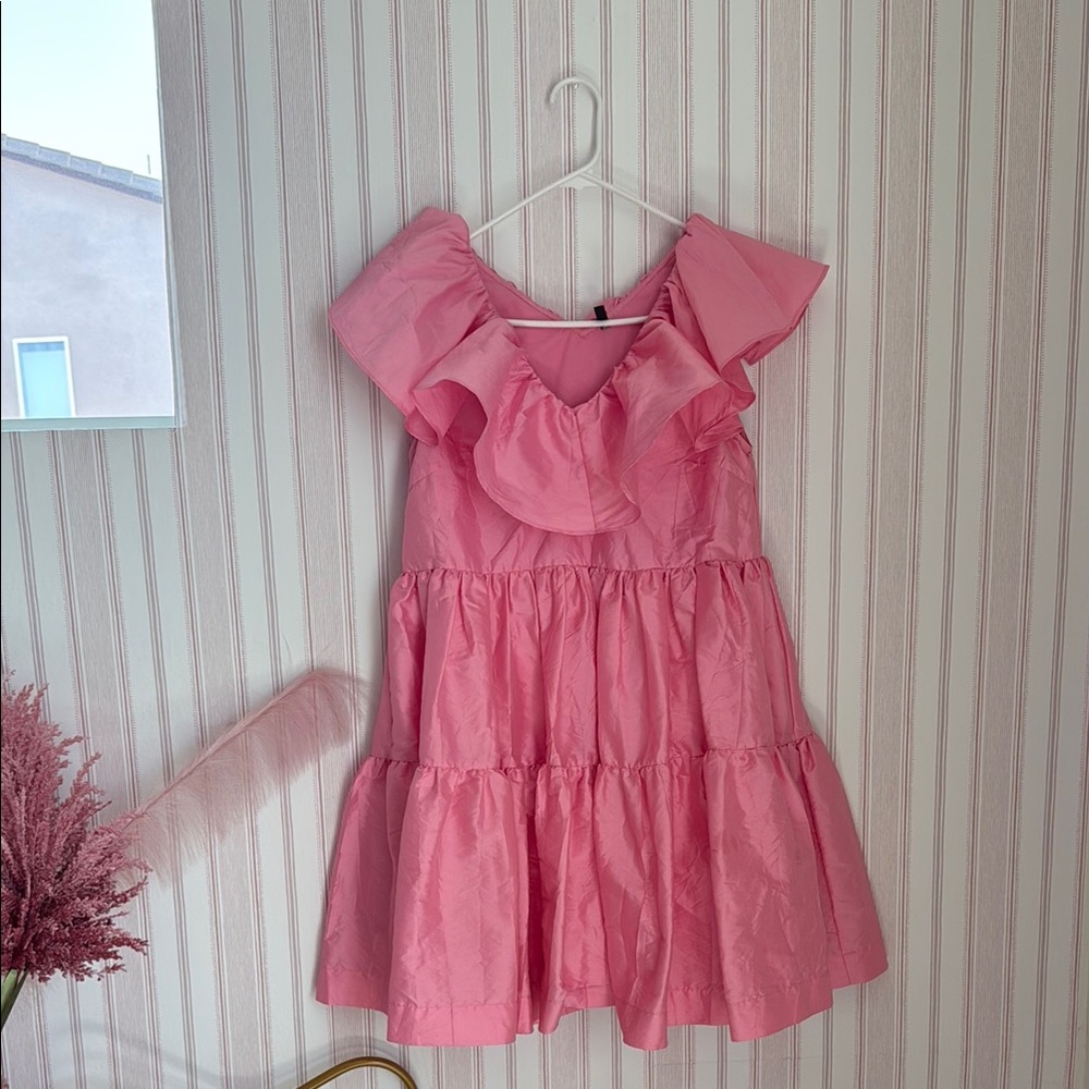 Pink Ruffled asos Dress small